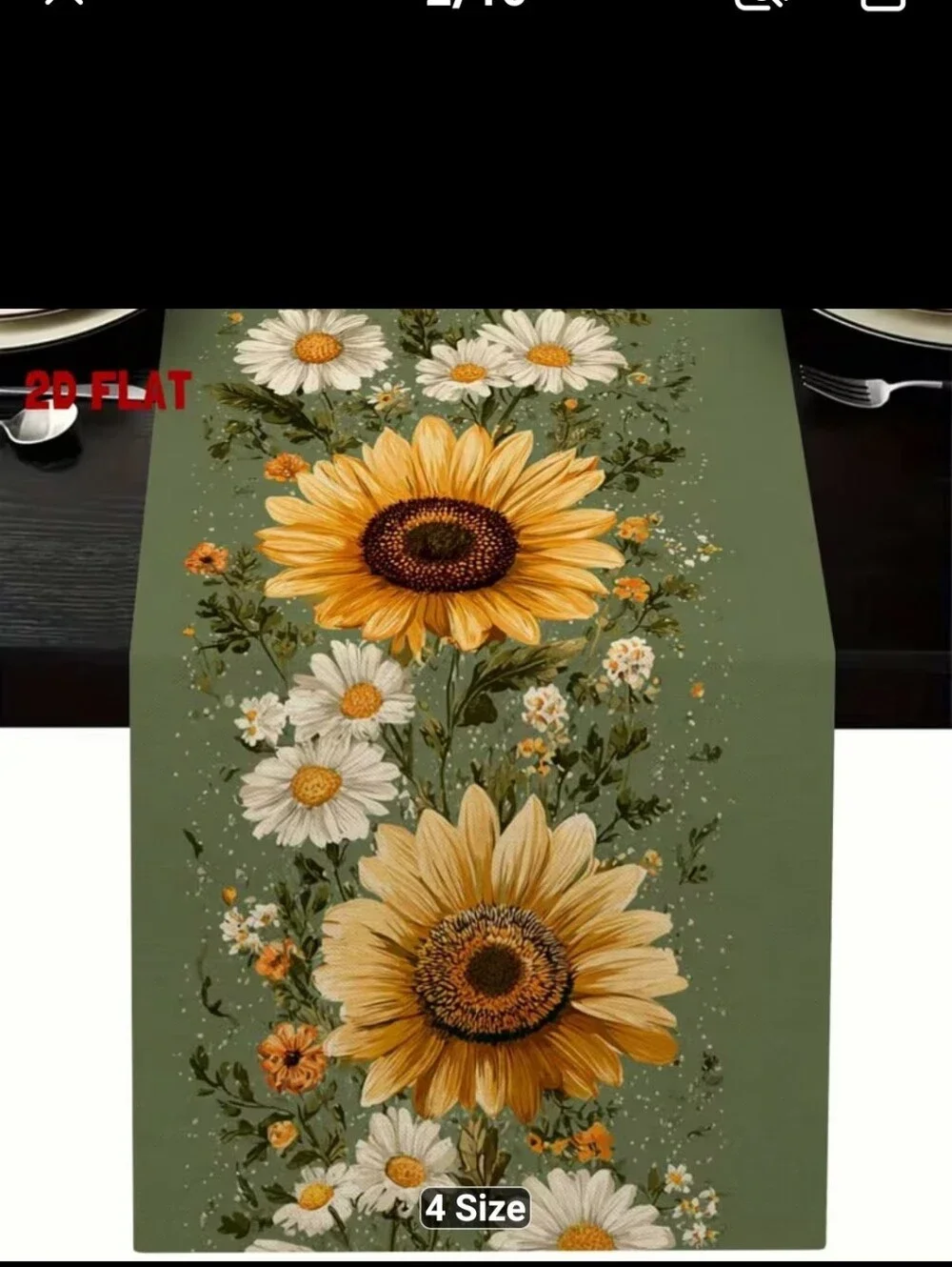 New Sunflower Daisy Table Runner #1492-416